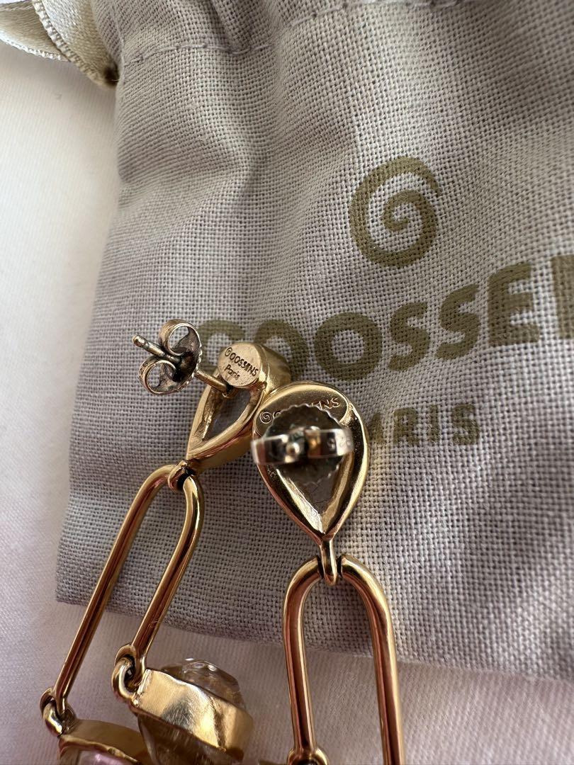 【美品】GOOSSENS PARIS ゴールドクリスタルピアス