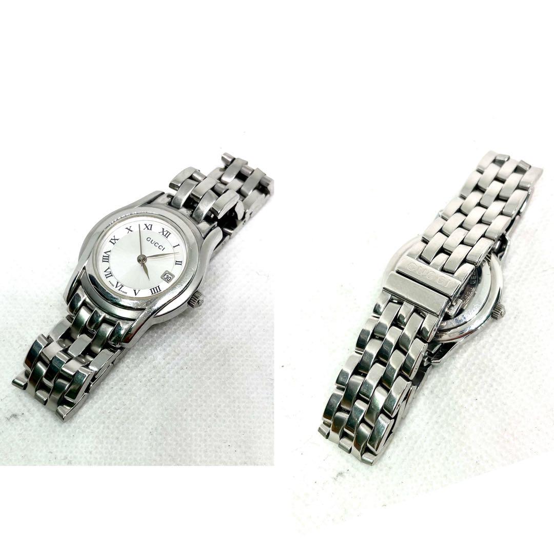稼働 GUCCI 腕時計 5500L レディース デイト 新品電池 美品 904 稼働 GUCCI 5500L レディース 外装超音波洗浄済 新品電池交換済