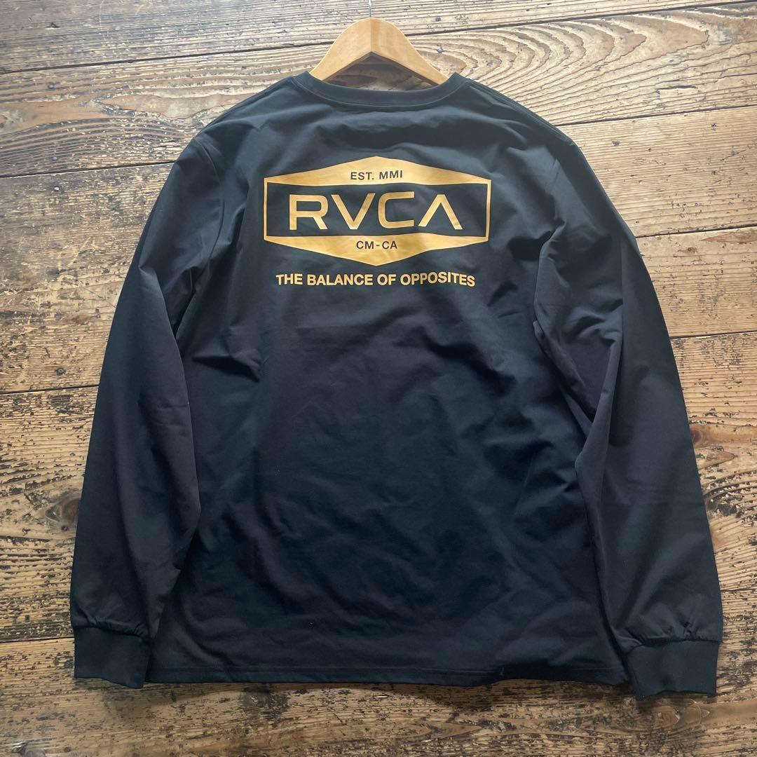 新品　RVCA ルーカ　水陸両用 サーフロンＴ　Ｌ　黒/オレンジ 25ss