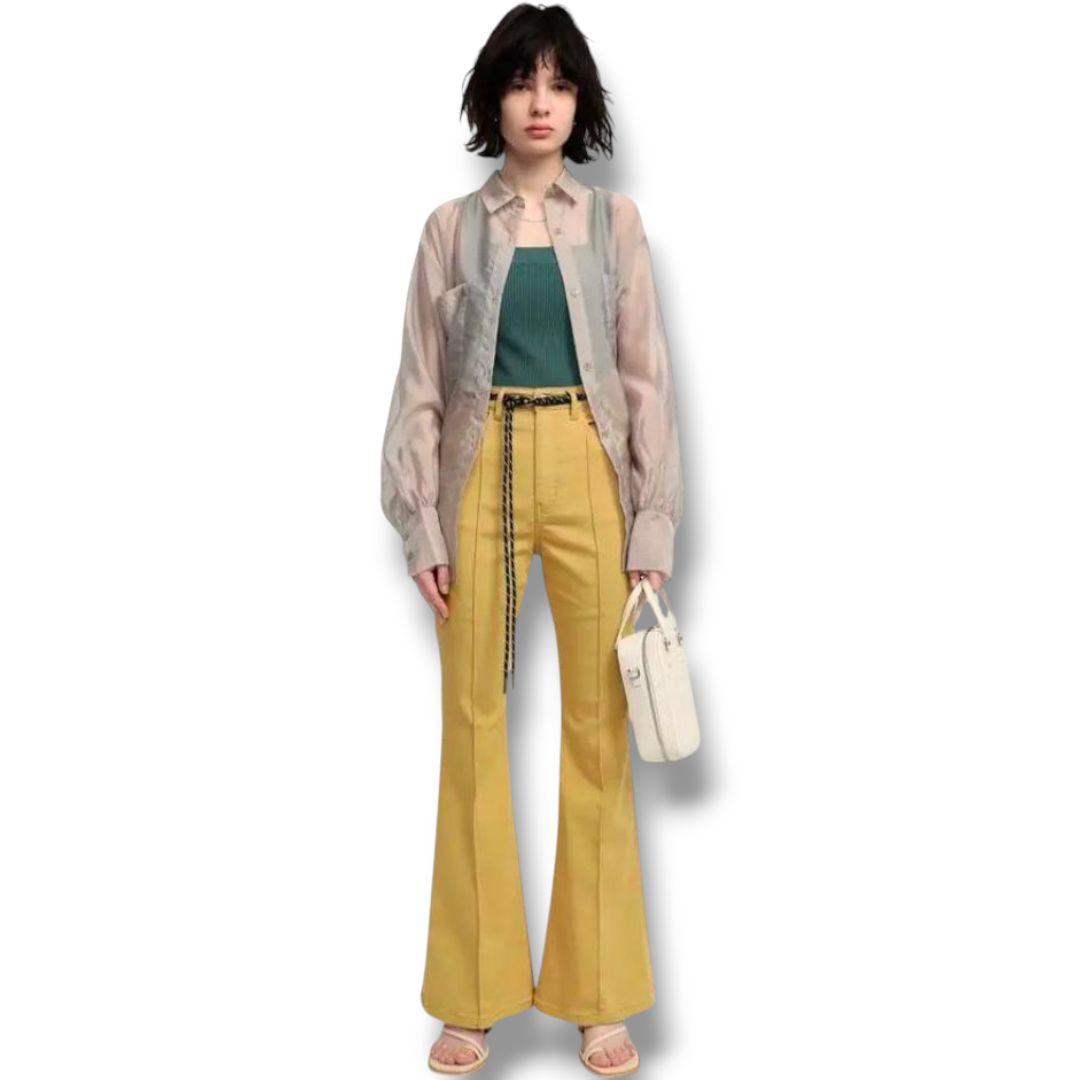 新品未使用タグ付✨SLYJEANS✨カラーサテンデニムパンツ フレア