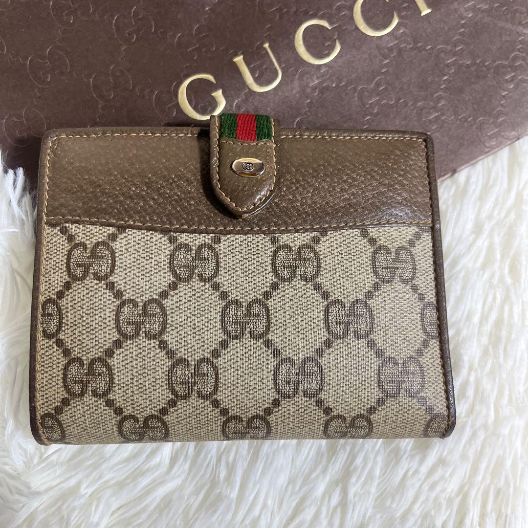 GUCCI オールドグッチ シェリーライン GGスプリーム 二つ折り財布