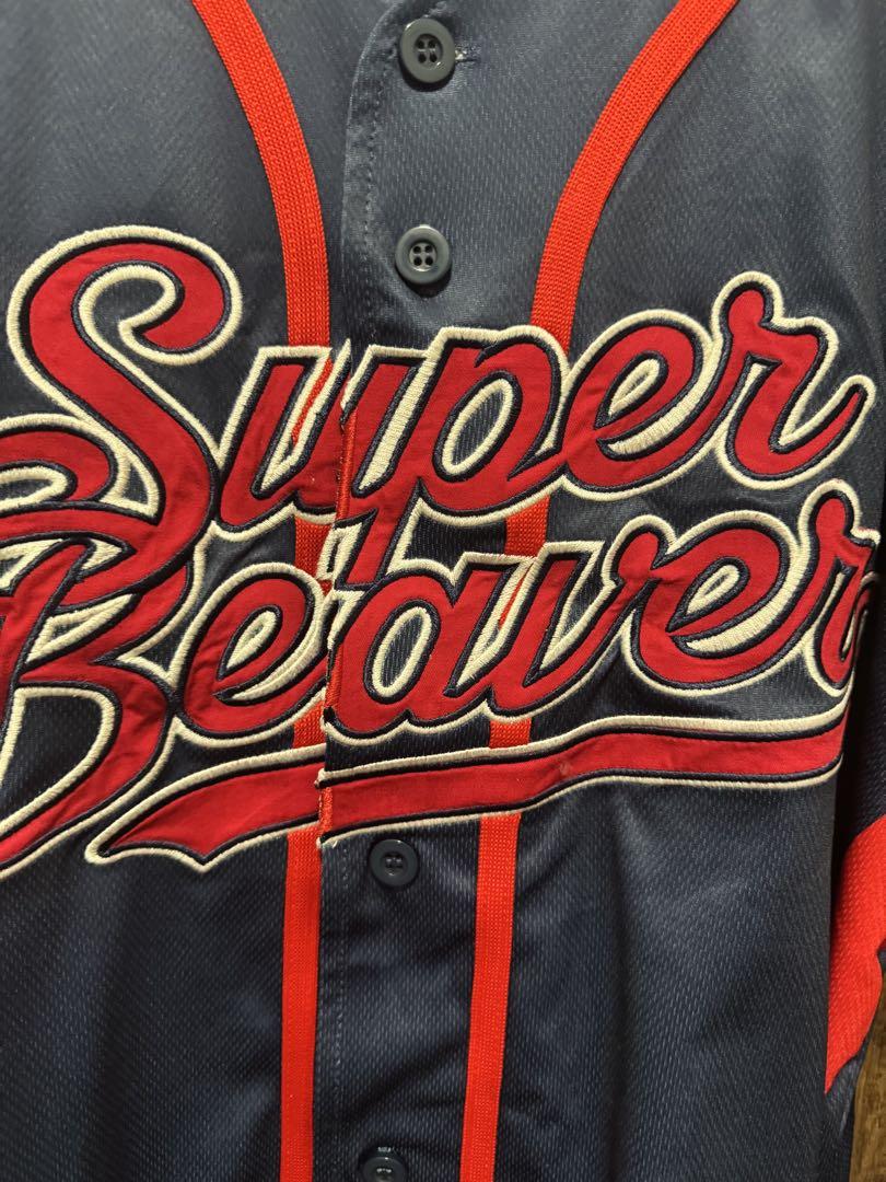 SUPER BEAVER ベースボールシャツ　ネイビー　Lサイズ　ユーズド