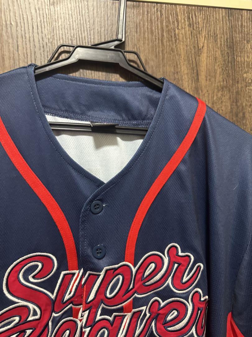 SUPER BEAVER ベースボールシャツ　ネイビー　Lサイズ　ユーズド