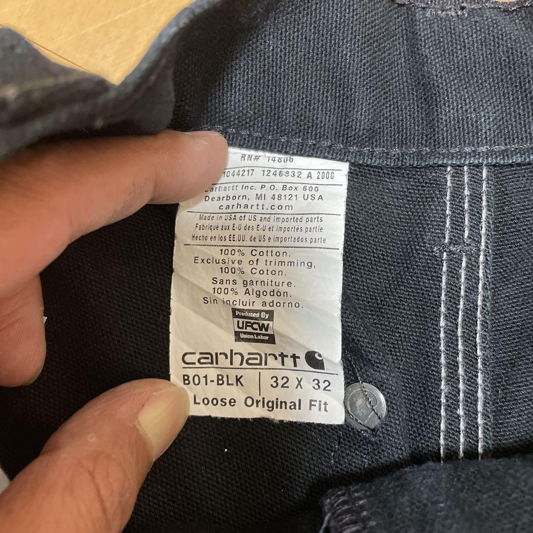 Carhartt ワークパンツ 32x32 ブラック ビンテージ