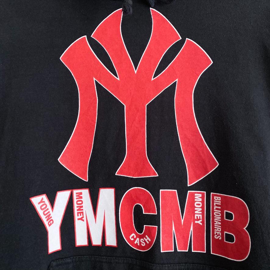 海外古着 YMCMB ヒップホップ パーカー スウェット ブラック L