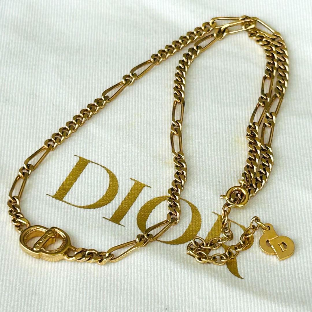 最新情報 ドイツ製 チェーン 喜平 極美品✨ Dior 加工 金 CD ネックレス アクセサリー