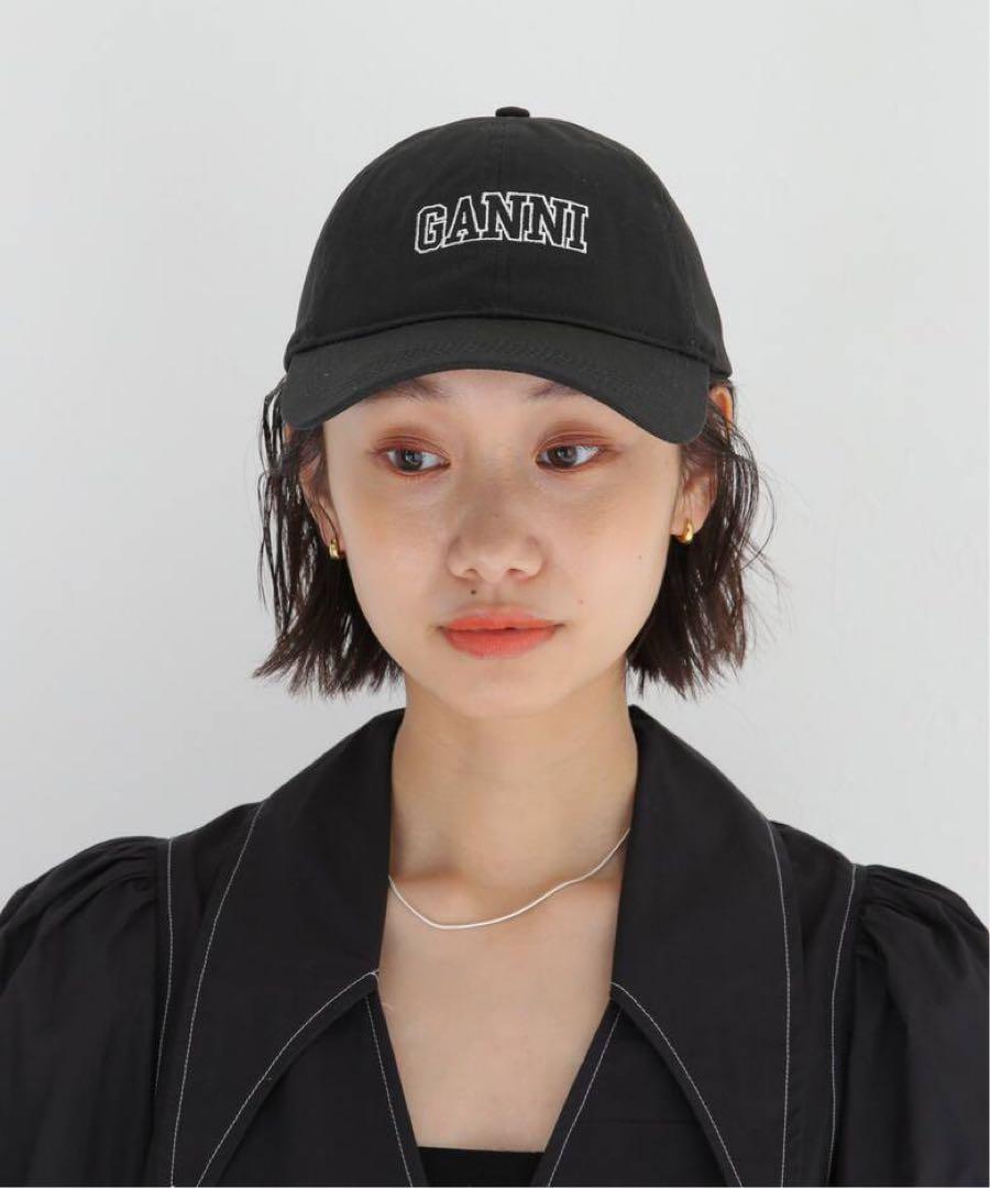 GANNI ガニー キャップ ロゴ ブラック 新品 帽子