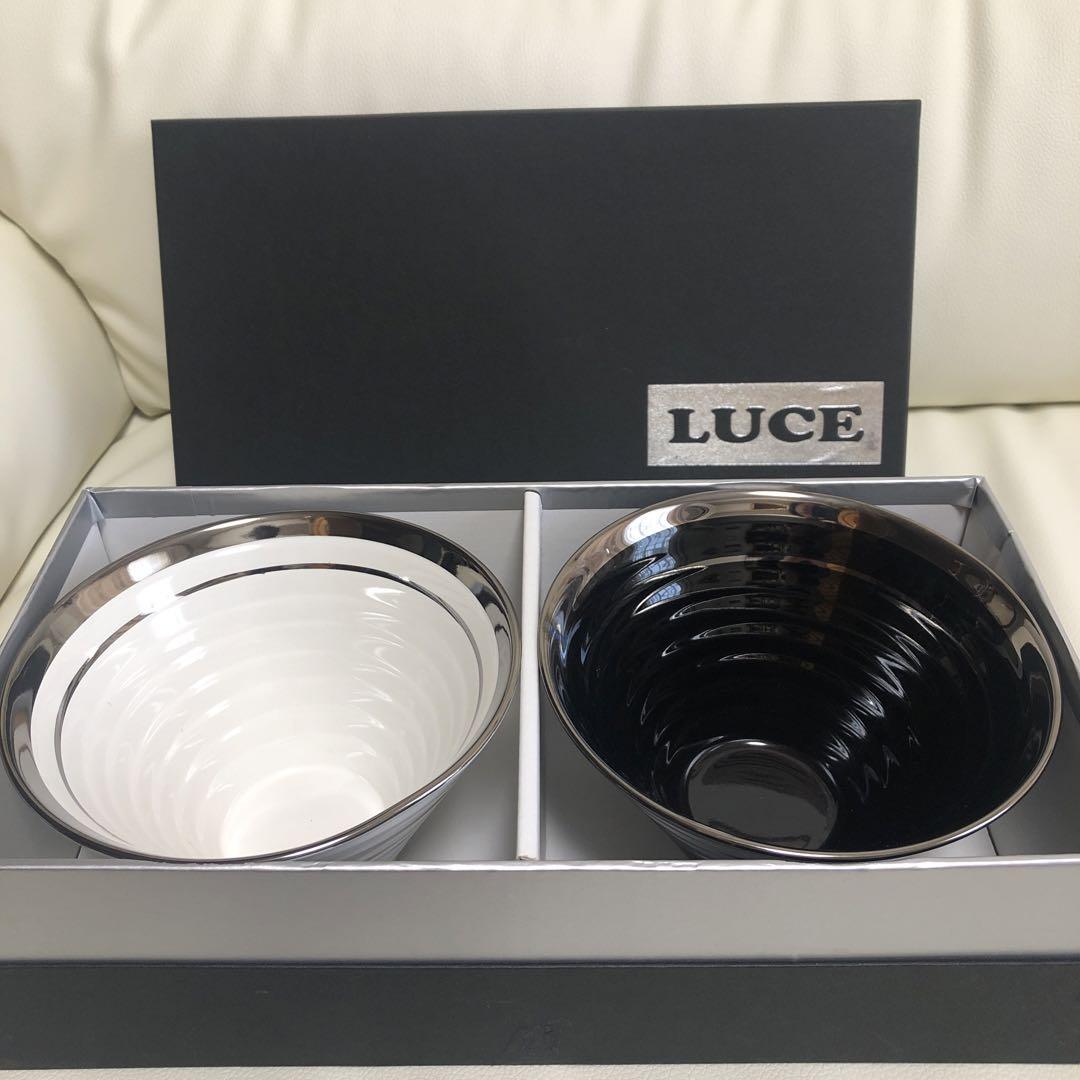 【新品未使用】LUCE カフェオレボウル セット 白と黒 2個
