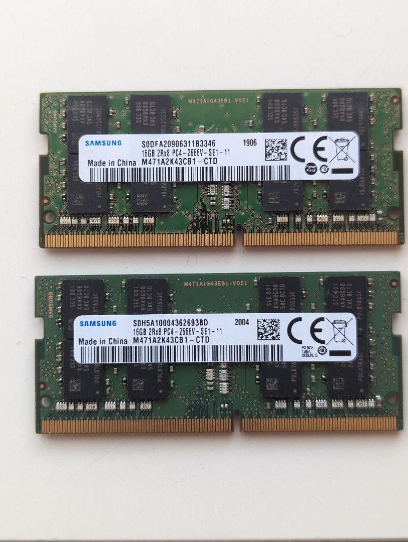 SAMSUNG - SAMSUNGノート用メモリ　32GB（16×2） DDR4 2666 Amazon | AIUTOセレクトメモリー SAMSUNG純正 DDR4-2666 SO-DIMM