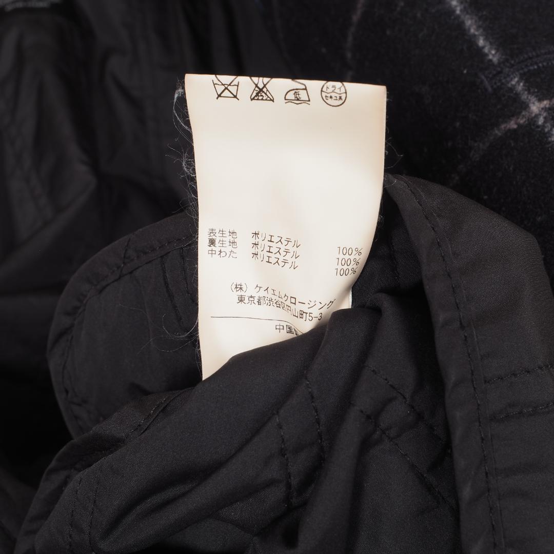 Y4386*ユナイテッドアローズ グレンチェック ステンカラーコート 紺