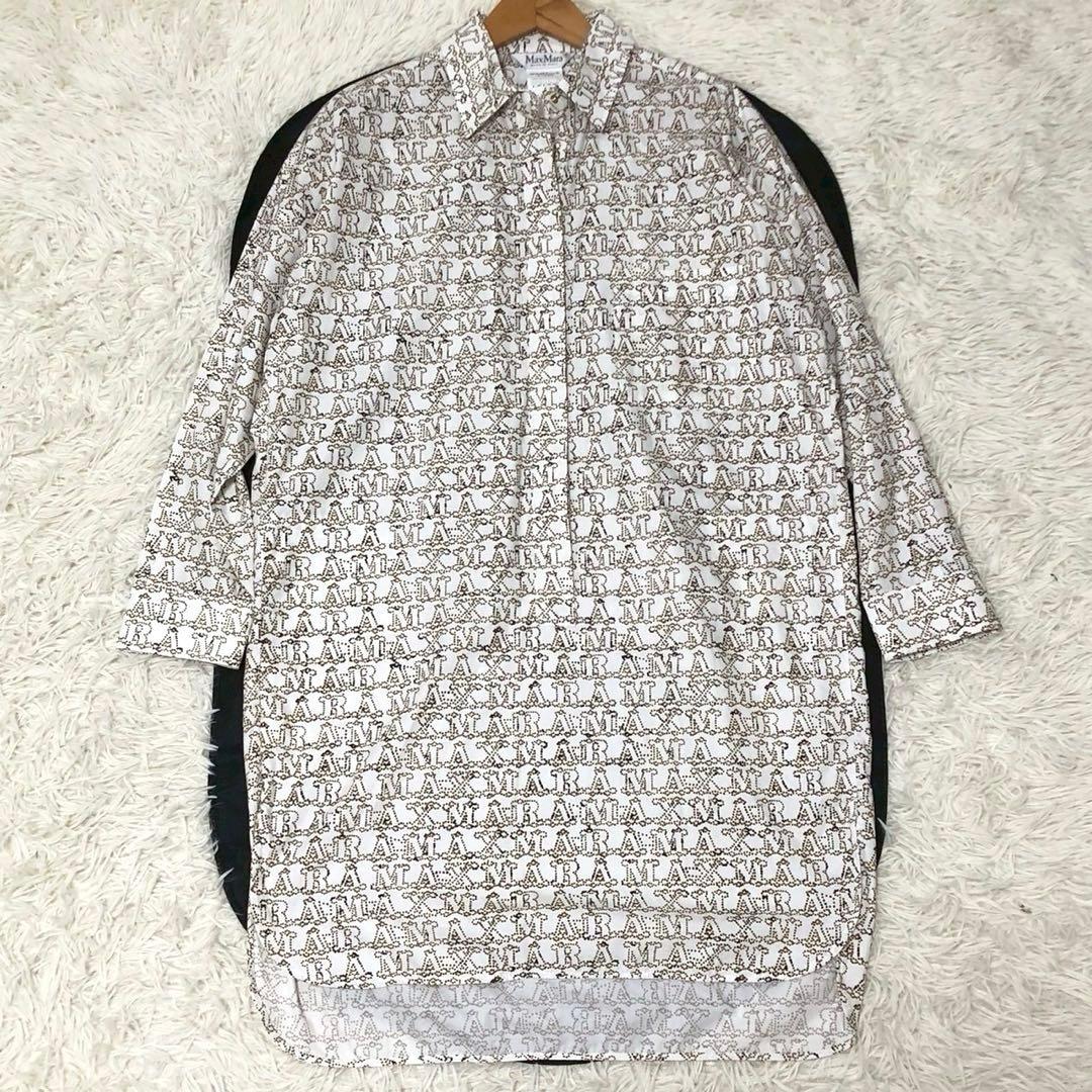 美品◎現行◎MAX MARA シャツワンピース モノグラム レディース 美品◎現行◎MAX MARA シャツワンピース モノグラム レディース