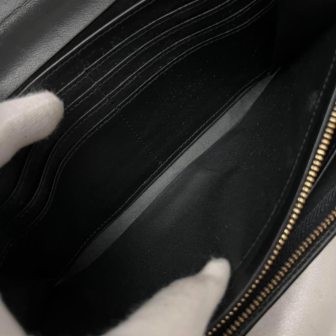 ✨極美品✨イヴサンローラン　長財布　クロコ型押しレザー×ゴールド金具　ブラック