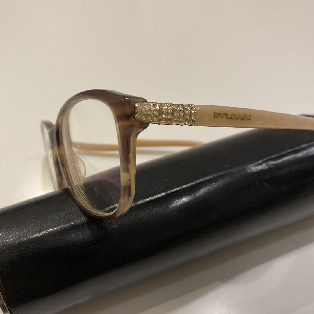 BVLGARI ブラウンオーバルメガネ