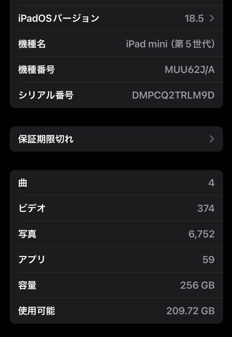 ipad mini 5 256GB ゴールド 第五世代 Apple Wi-Fi