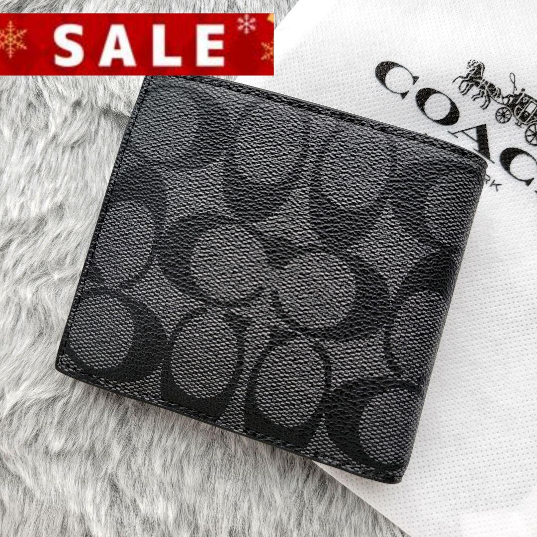 【新品未使用】COACH コーチ シグネチャー 二つ折り財布 コインケース 定番