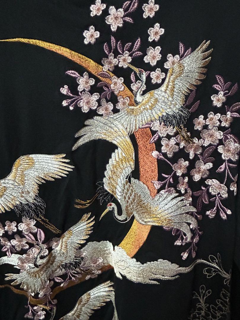 【新品未使用】絡繰魂 粋 鶴と桜刺繍 長袖カットソー
