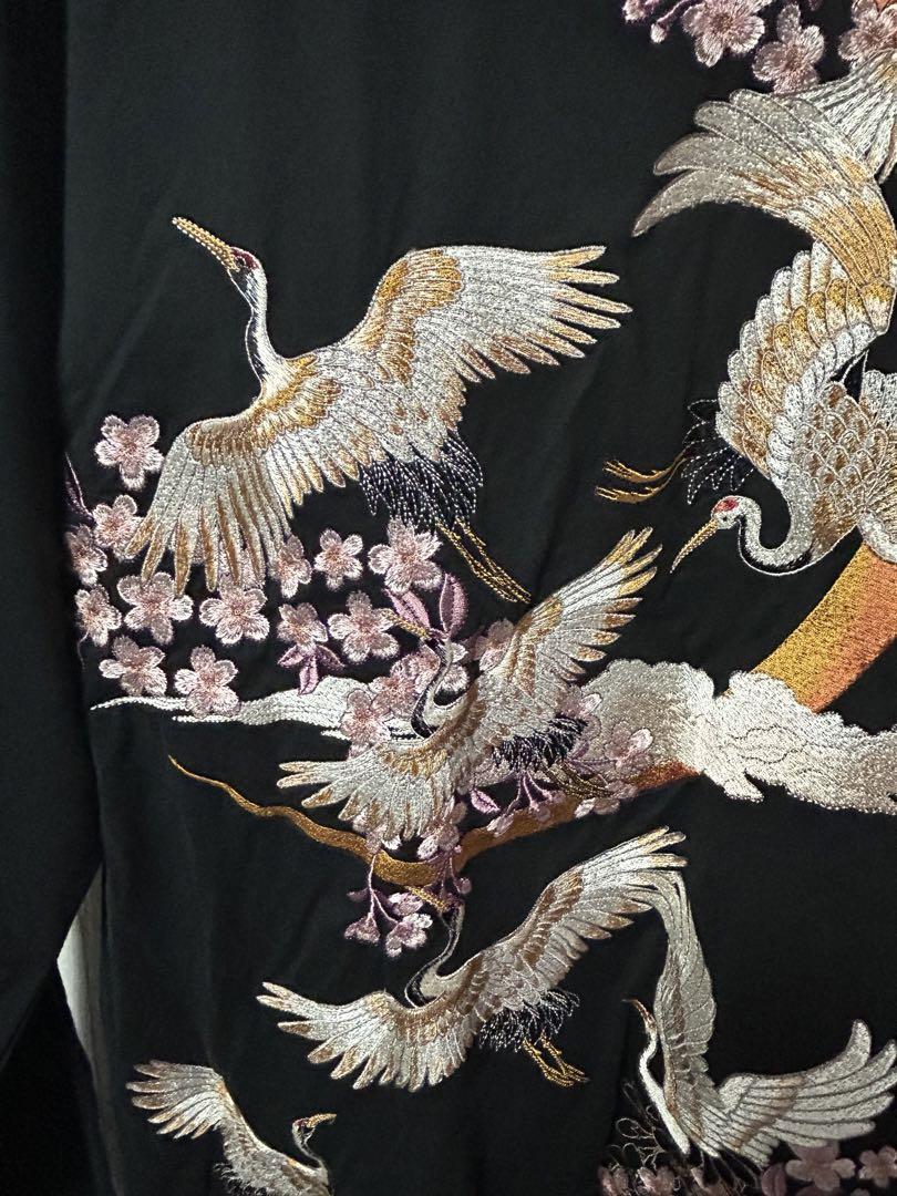 【新品未使用】絡繰魂 粋 鶴と桜刺繍 長袖カットソー