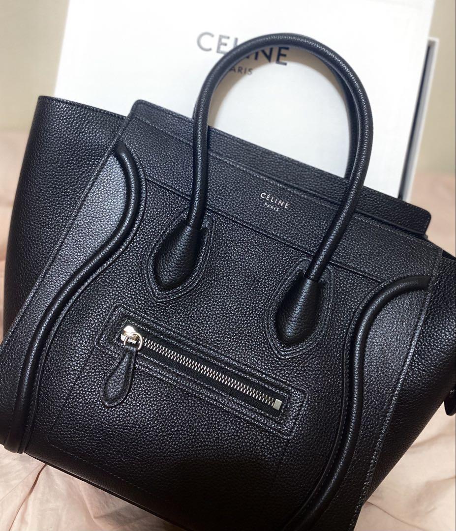 Céline ブラックレザートートバッグ 1/5まで出品 CÉLINE ブラック カバ レザー トートバッグ