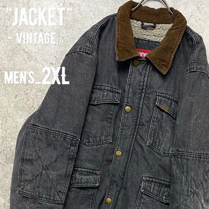 レアデザイン◎vintage《ラングラー》裏ボア デニムジャケット/2XL
