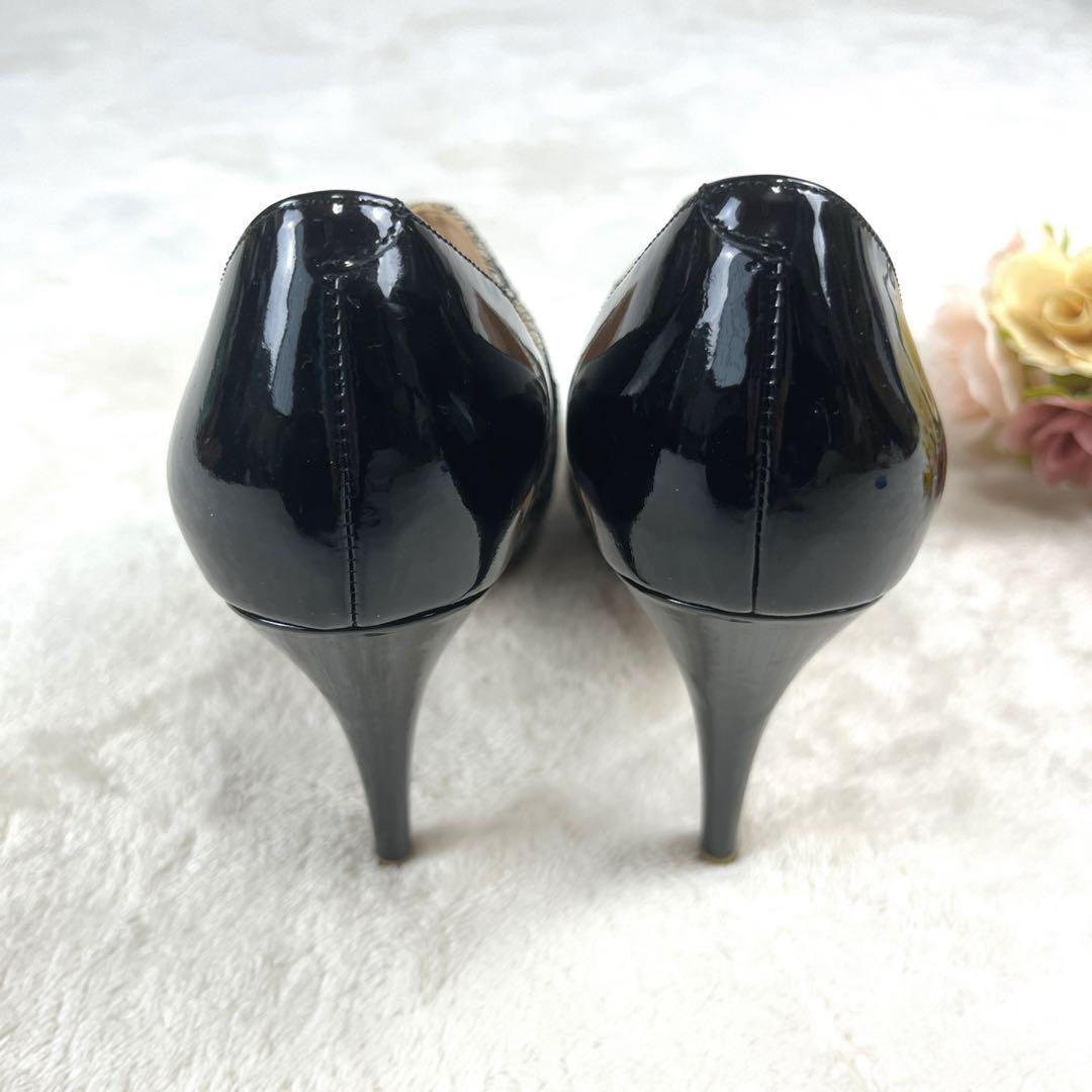 【美品】 DIANA ヒール パンプス 花柄 24.5cm 日本製 エナメル