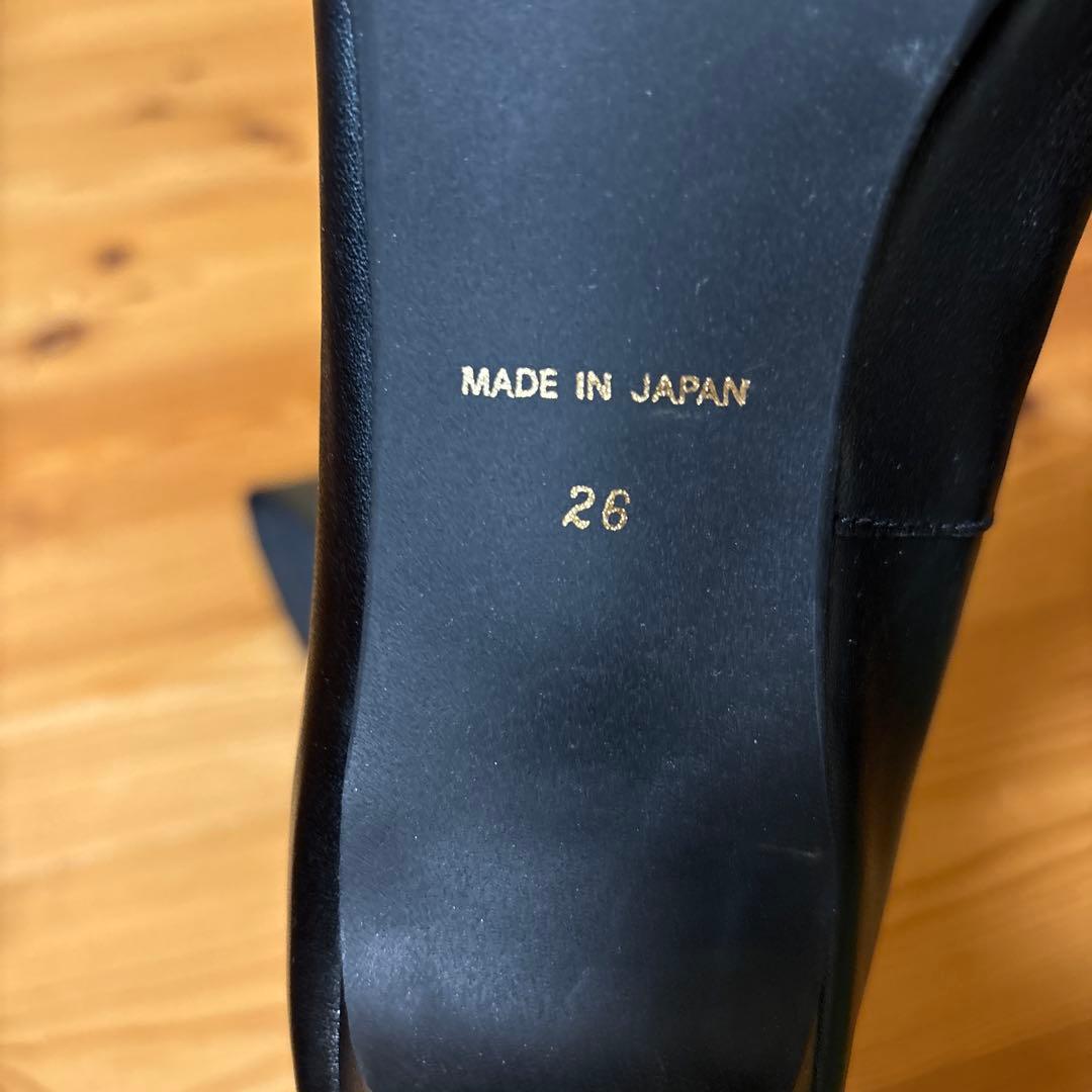 【ほぼ未使用】銀座ワシントン　晴雨兼用プレーンヒールパンプス 26.0ブラック