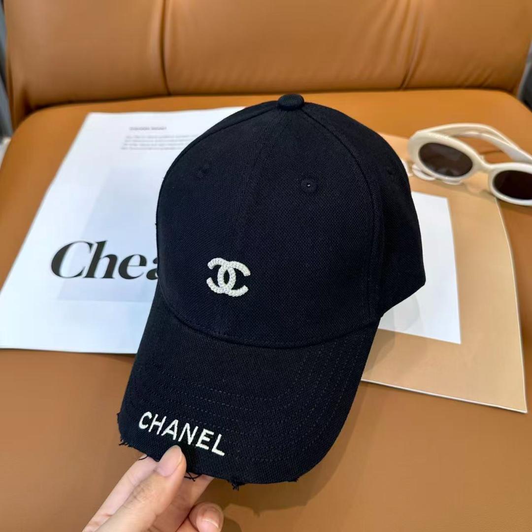 CHANEL ブラック ベースボールキャップ
