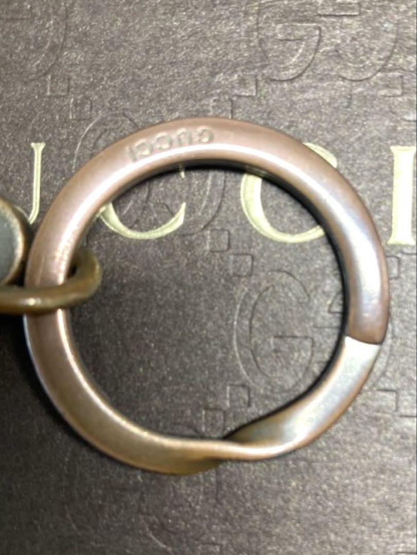 GUCCI グッチ　シマ　レザー　GGロゴ　キーホルダー　キーリング　チャーム