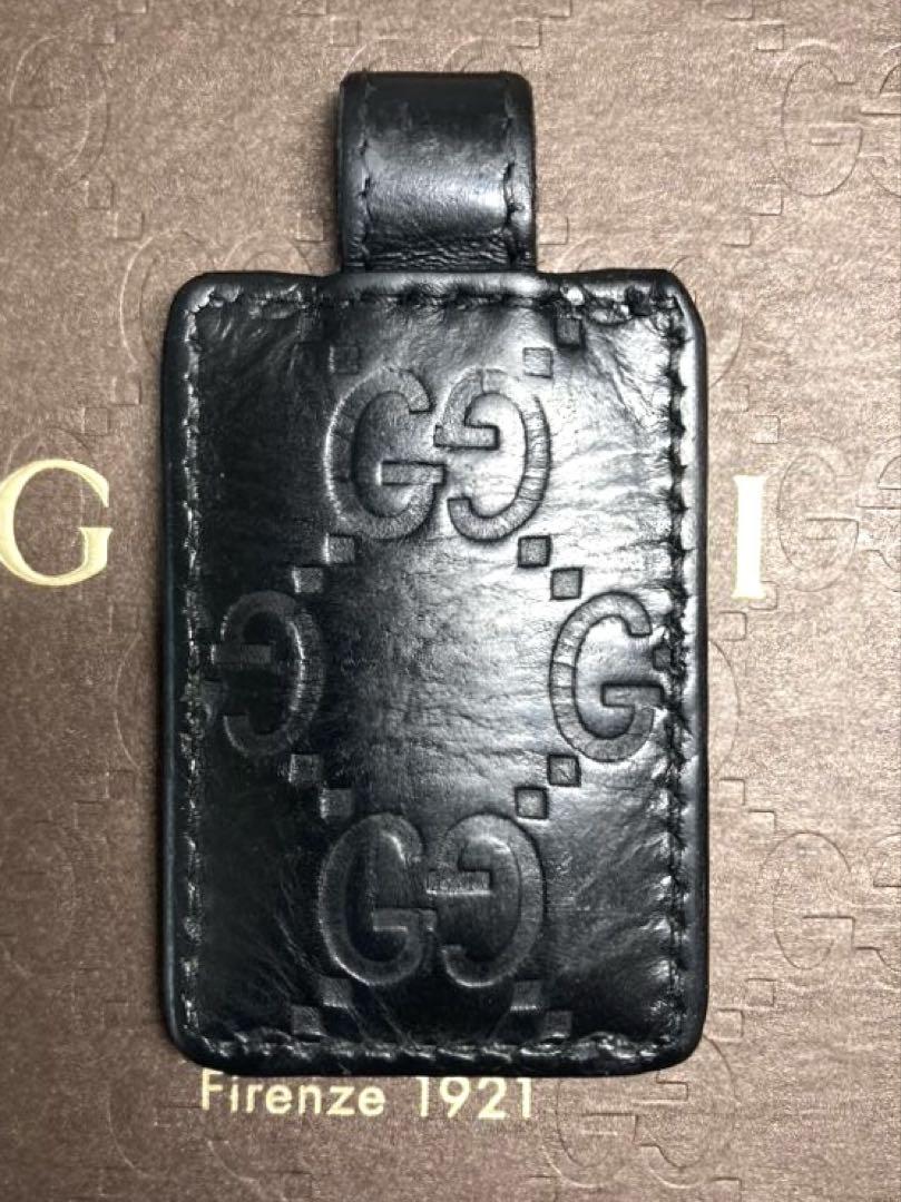 GUCCI グッチ　シマ　レザー　GGロゴ　キーホルダー　キーリング　チャーム