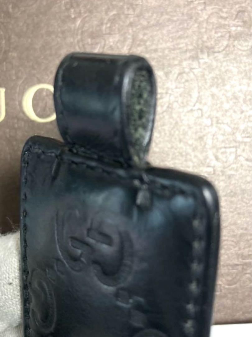GUCCI グッチ　シマ　レザー　GGロゴ　キーホルダー　キーリング　チャーム