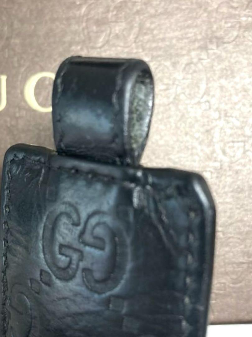 GUCCI グッチ　シマ　レザー　GGロゴ　キーホルダー　キーリング　チャーム