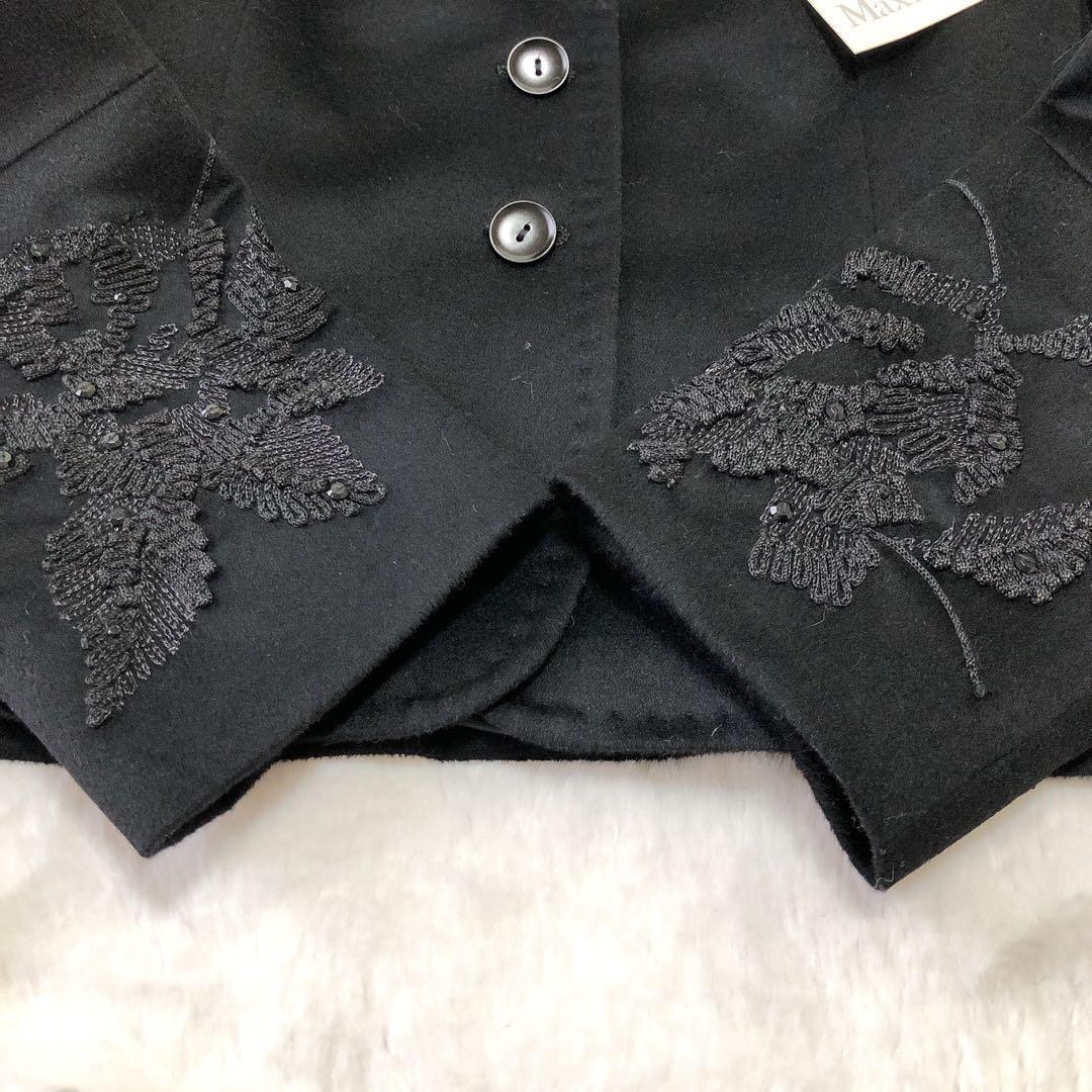 未使用*MaxMara*マックスマーラ白タグ刺繍ビジュージャケット42