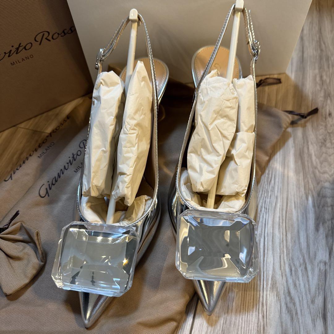 お値下✴︎ジャンビトロッシJAIPUR SLING 55 シルバー ヒール約7cm