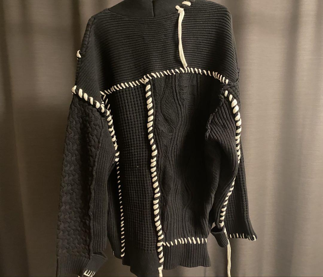 MAISON SPECIAL 鬼ワッフルクレイジーパッチワークカーディガン 2