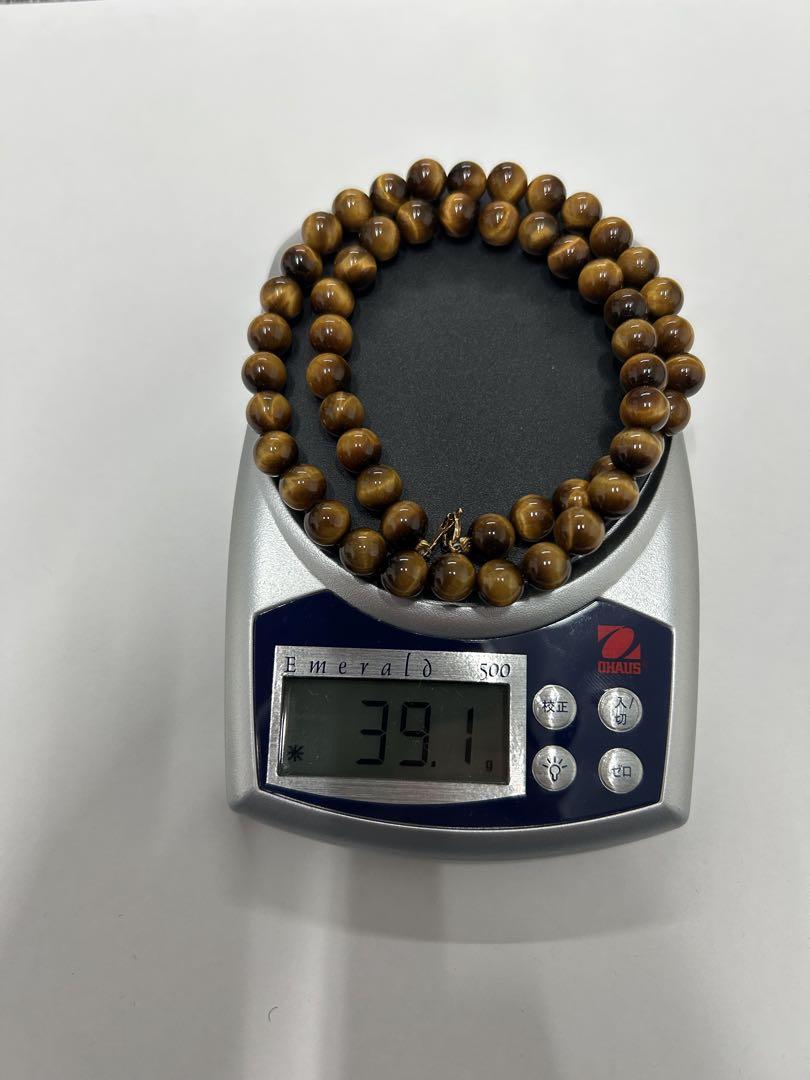 k18YG 数珠 ネックレス 桐箱入り　39.1g