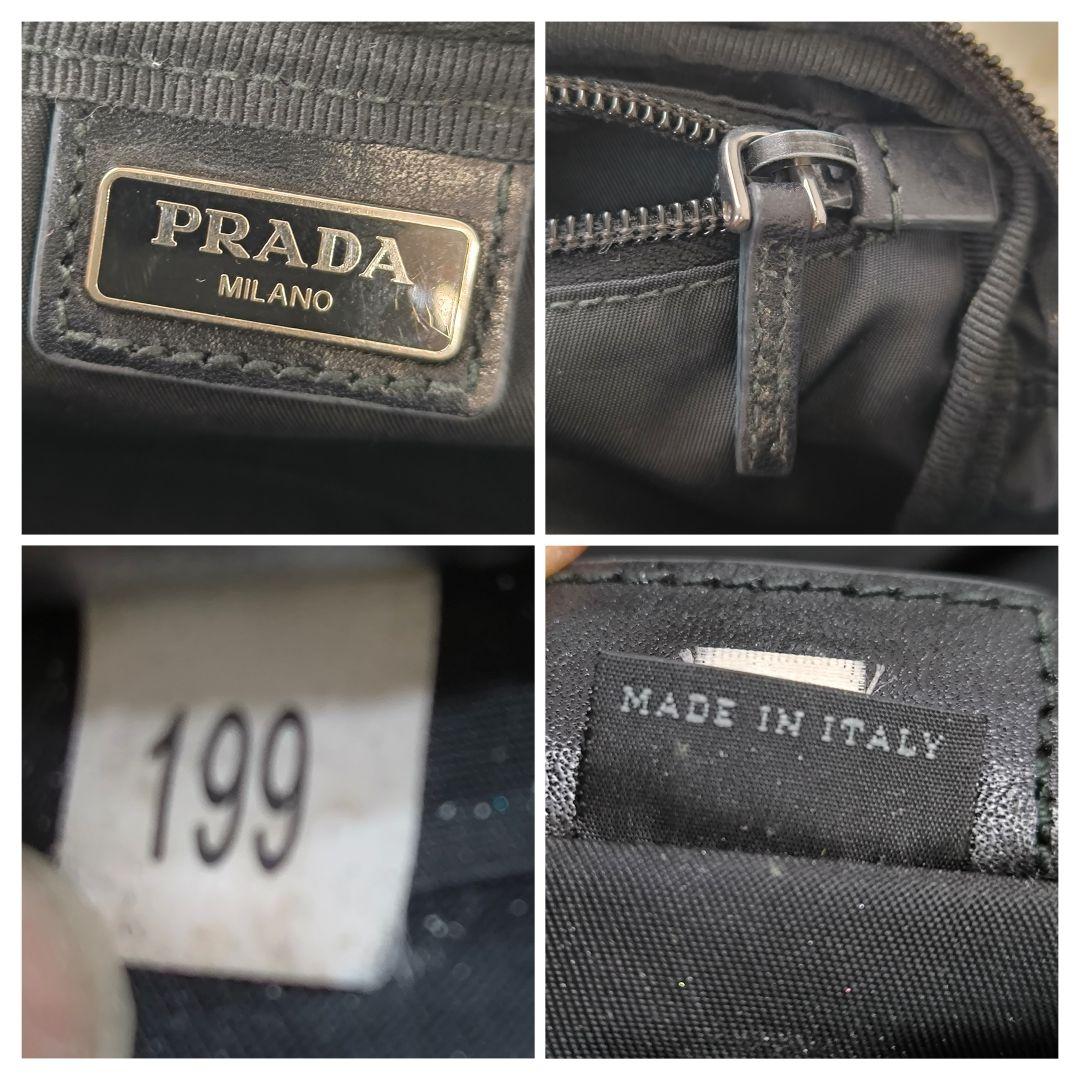 【美品】PRADA プラダ テスートナイロン ポーチ 三角プレート 三角ロゴ