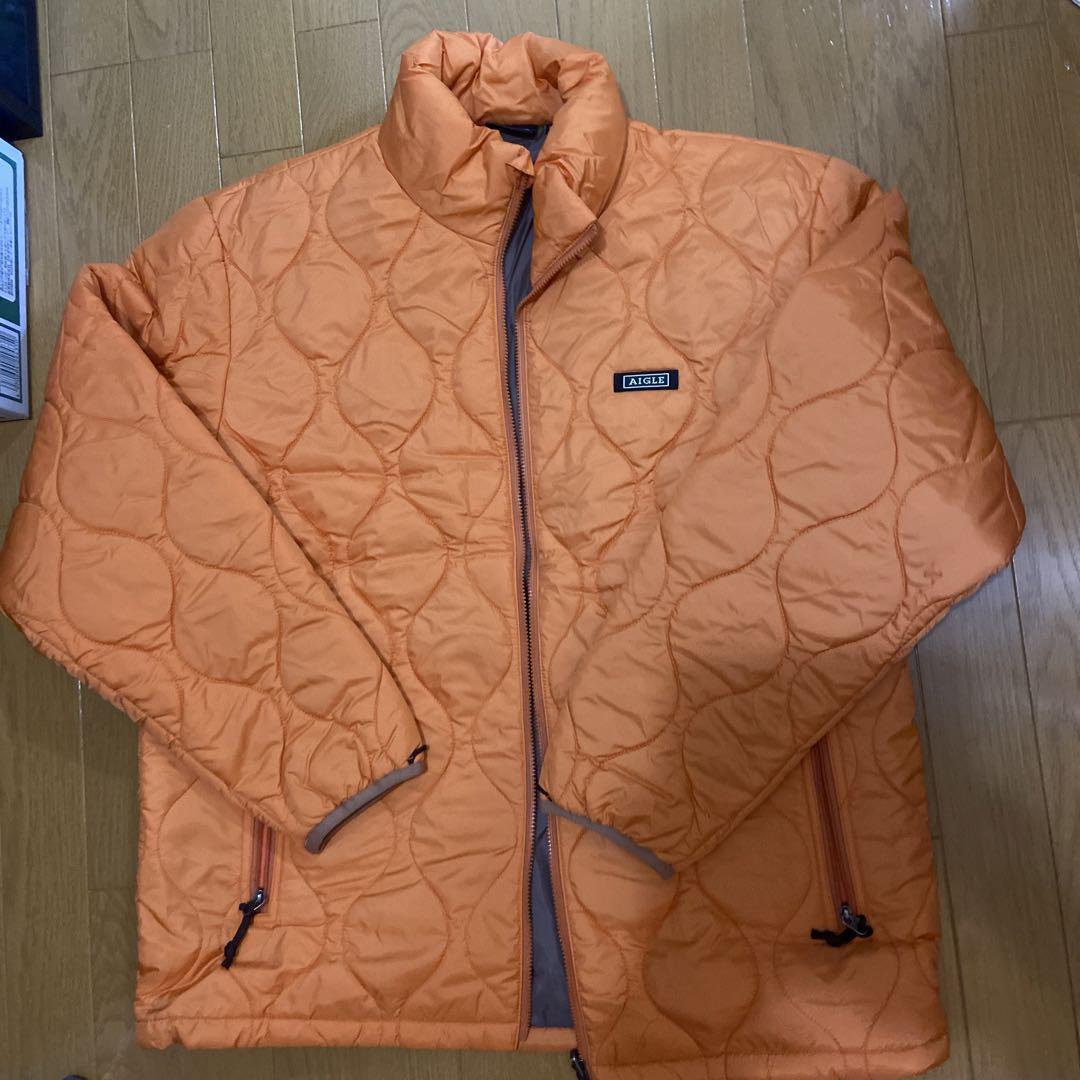 AIGLE キルティングジャケット XL オレンジ