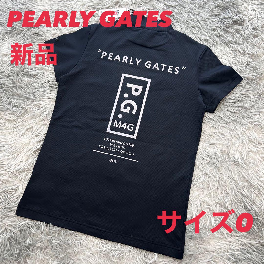 【新品】パーリーゲイツ　モックネックシャツ レディース PERRY GATES 新品 パーリーゲイツ モックネック 半袖シャツ カットソー