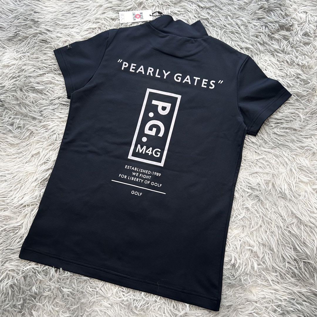 PEARLY GATES ロゴ　モックネック　半袖シャツ　美品　サイズ希少7 PEARLY GATES モックネックシャツ COOOOOL！ 希少サイズ7 - メルカリ