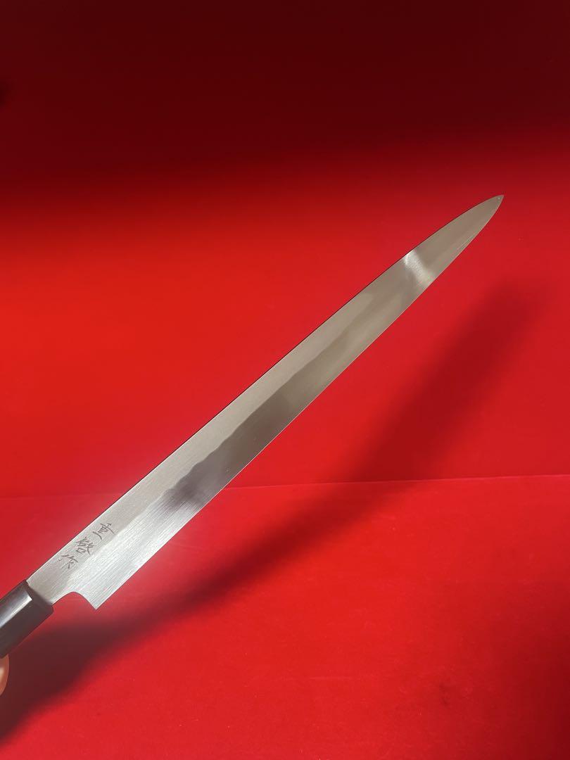 No.01336 包丁　和包丁　重啓作　筋引　本焼　白鋼　切味抜群　箱付　未使用