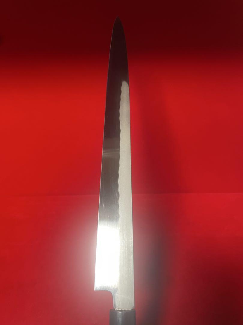 No.01336 包丁　和包丁　重啓作　筋引　本焼　白鋼　切味抜群　箱付　未使用