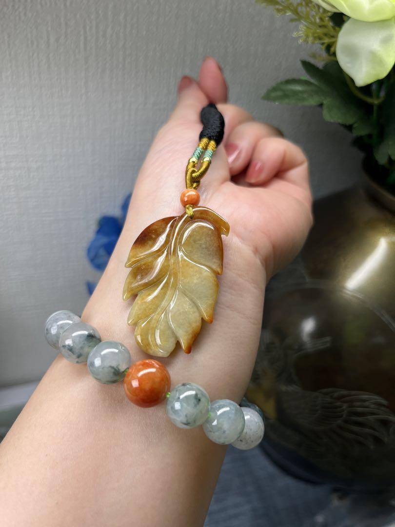 新入荷❣️ミャンマー産A貨翡翠素敵な満開紅翡翠牡丹の花一連