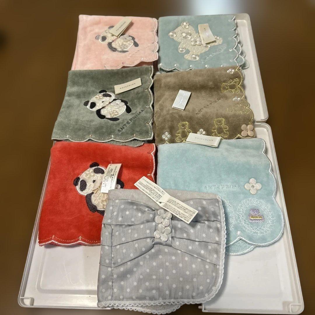 アンテプリマ パンダ刺繍ハンカチ7枚セット