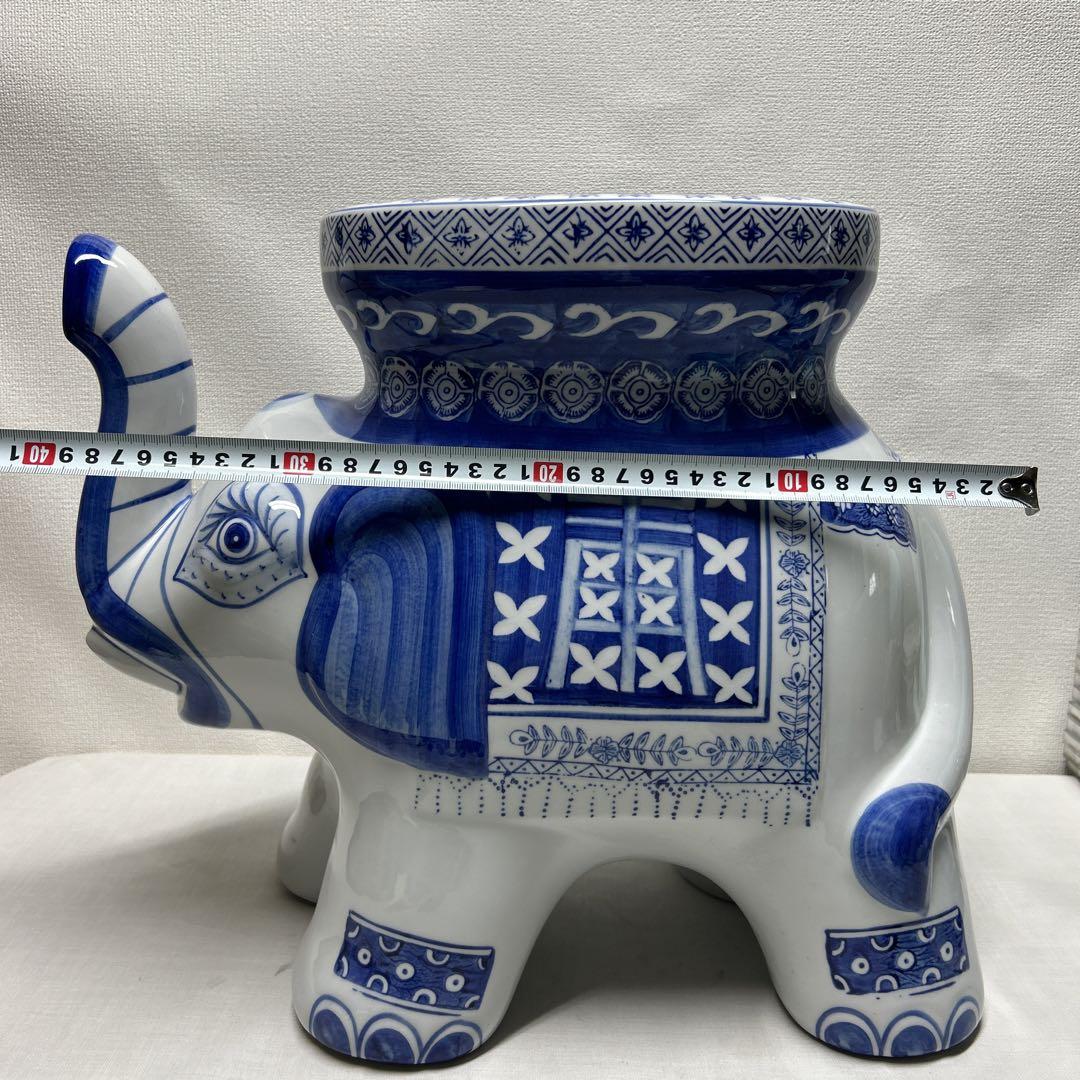 陶器の象　花台　インテリア