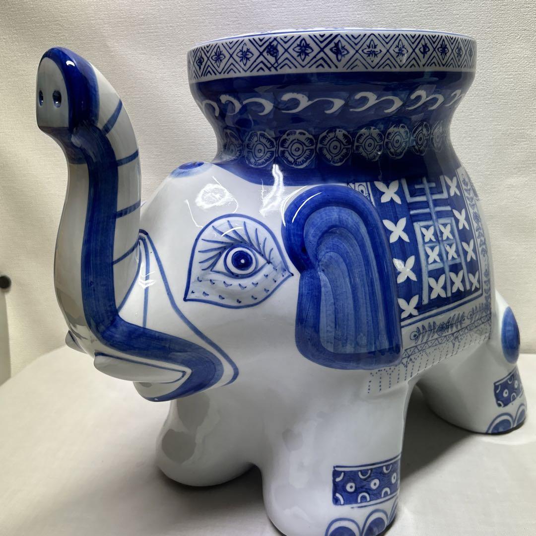 陶器の象　花台　インテリア