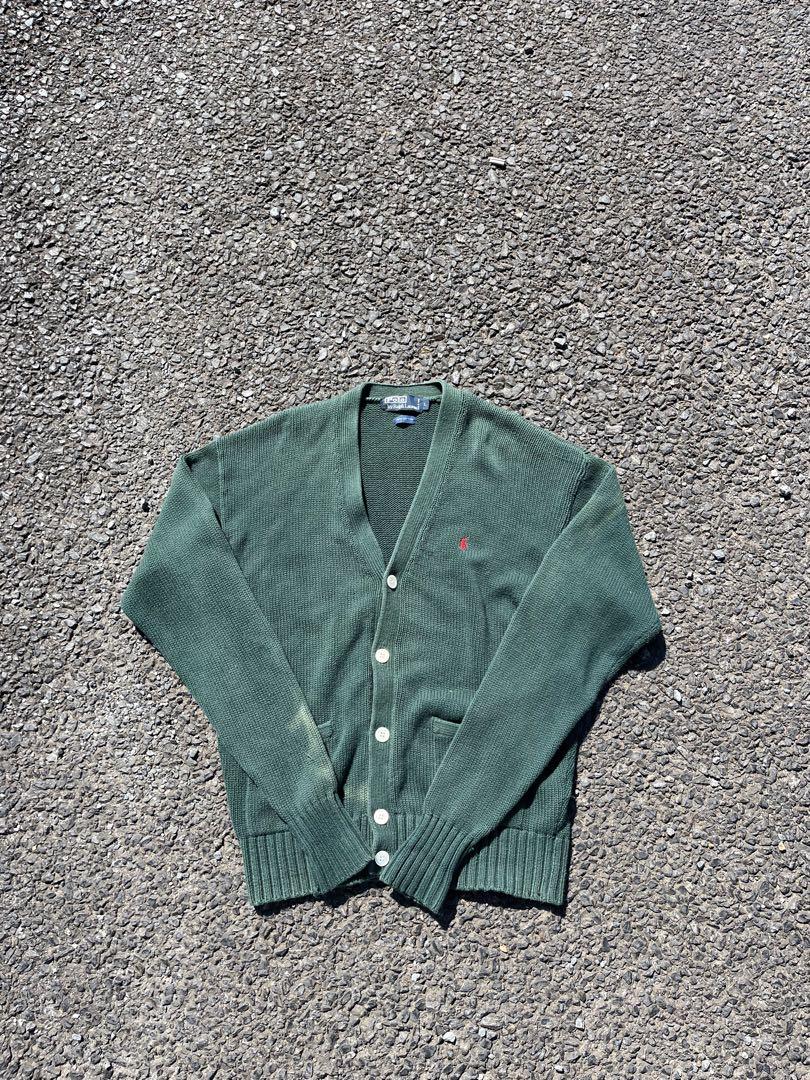 Polo by Ralph Lauren 90s グリーンカーディガン L