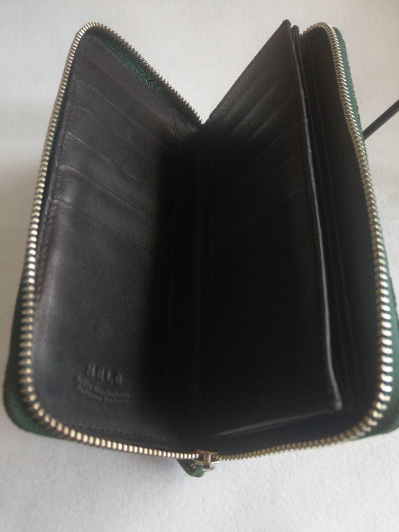 ハッピーサンデー　ネルド　象皮　長財布　美品　グリーン nld00057_001.jpg