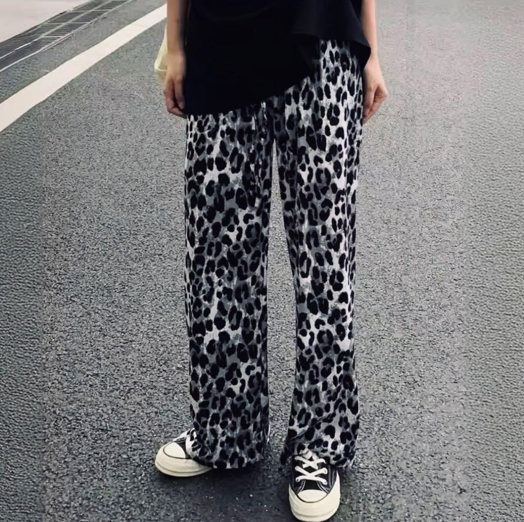 【美品】2025ss LeopardIcesilk Pants 豹柄シルクパンツ