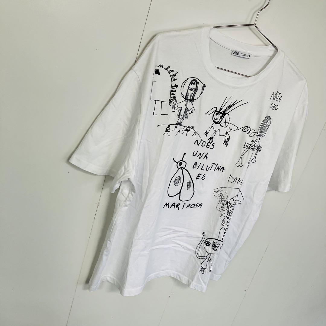 ZARAザラ☆刺繍イラストTシャツ L - メルカリ