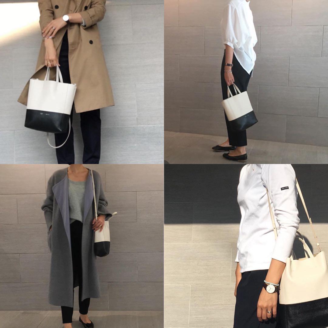 バッグ CELINE セリーヌ バーティカル カバ スモール 2way 白 黒