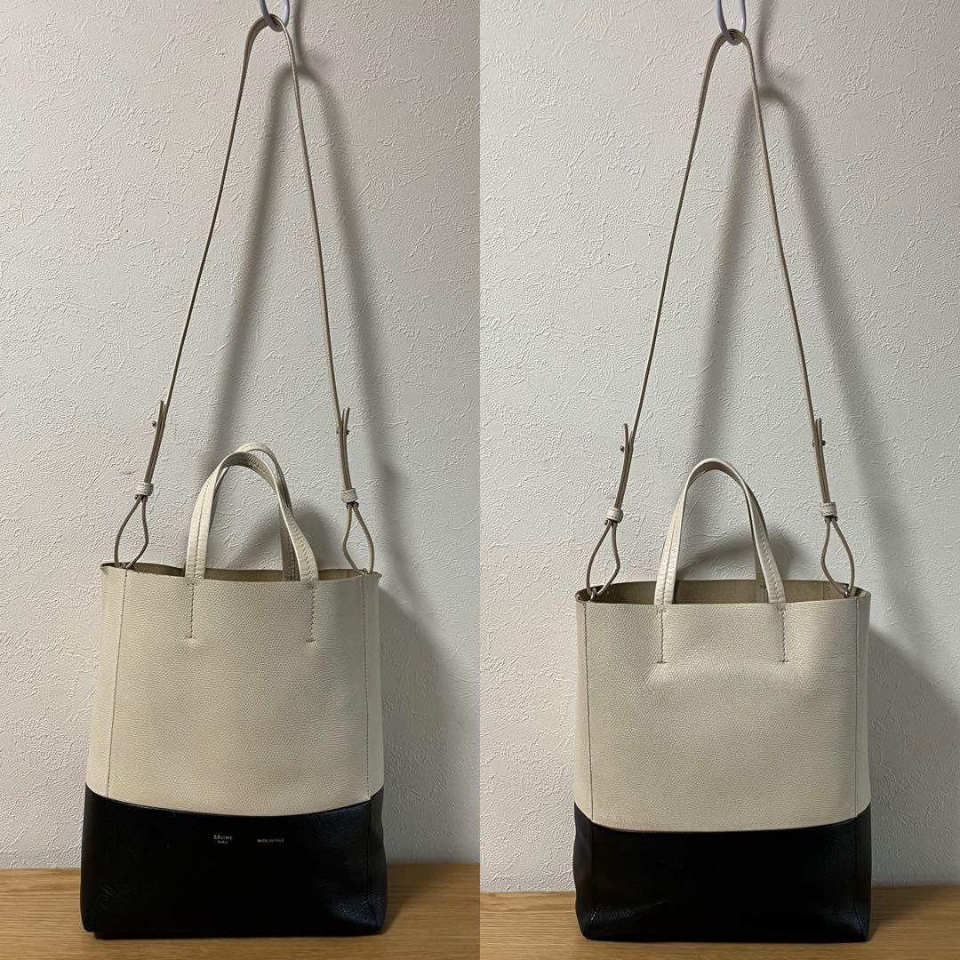 バッグ CELINE セリーヌ バーティカル カバ スモール 2way 白 黒